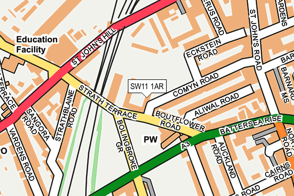 SW11 1AR map - OS OpenMap – Local (Ordnance Survey)