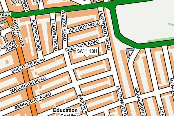 SW11 1BH map - OS OpenMap – Local (Ordnance Survey)