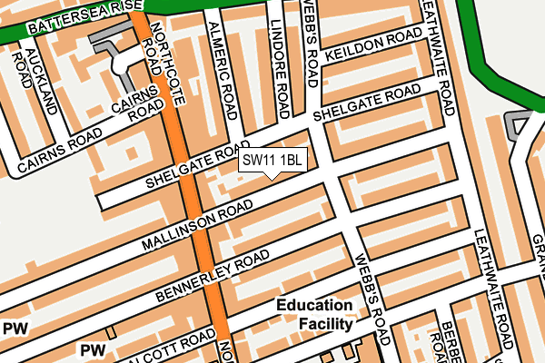 SW11 1BL map - OS OpenMap – Local (Ordnance Survey)