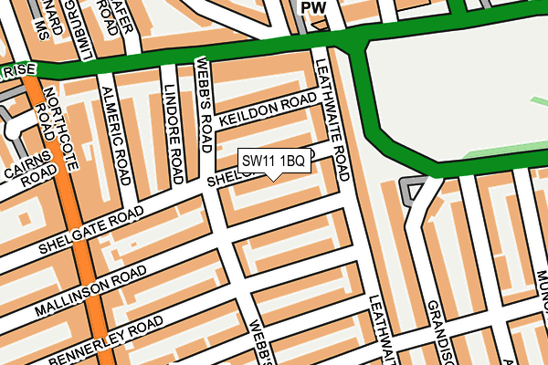 SW11 1BQ map - OS OpenMap – Local (Ordnance Survey)