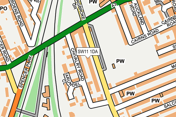 SW11 1DA map - OS OpenMap – Local (Ordnance Survey)