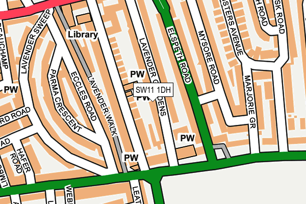 SW11 1DH map - OS OpenMap – Local (Ordnance Survey)