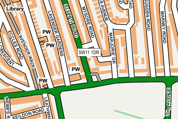 SW11 1DR map - OS OpenMap – Local (Ordnance Survey)