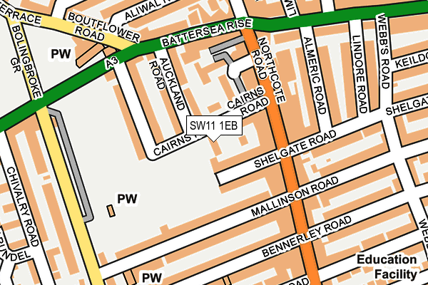 SW11 1EB map - OS OpenMap – Local (Ordnance Survey)