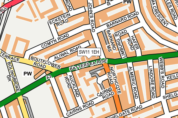 SW11 1EH map - OS OpenMap – Local (Ordnance Survey)