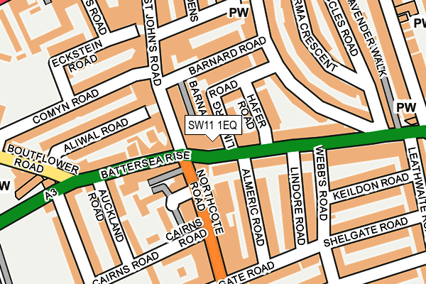SW11 1EQ map - OS OpenMap – Local (Ordnance Survey)