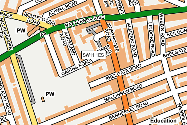 SW11 1ES map - OS OpenMap – Local (Ordnance Survey)