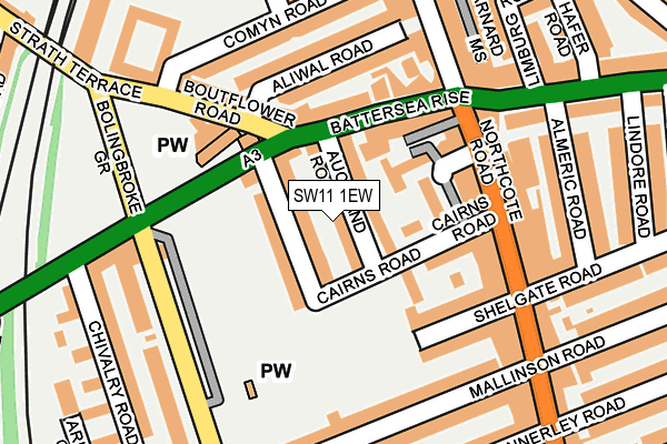 SW11 1EW map - OS OpenMap – Local (Ordnance Survey)