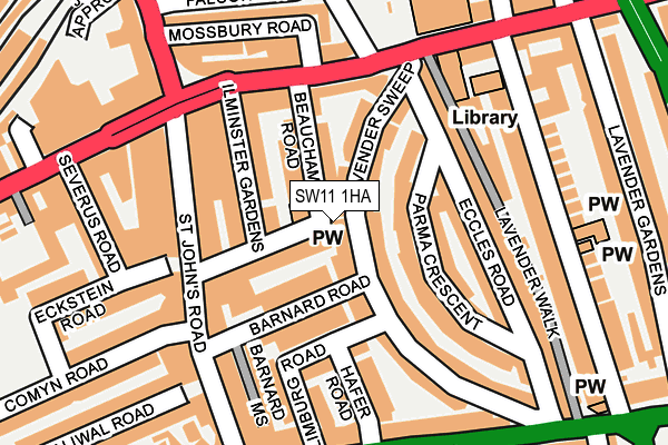 SW11 1HA map - OS OpenMap – Local (Ordnance Survey)