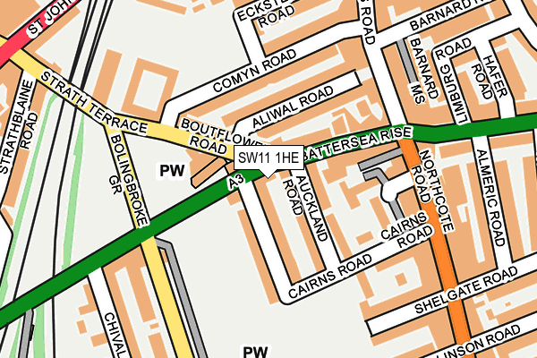 SW11 1HE map - OS OpenMap – Local (Ordnance Survey)