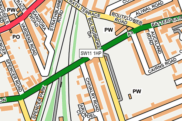 SW11 1HP map - OS OpenMap – Local (Ordnance Survey)