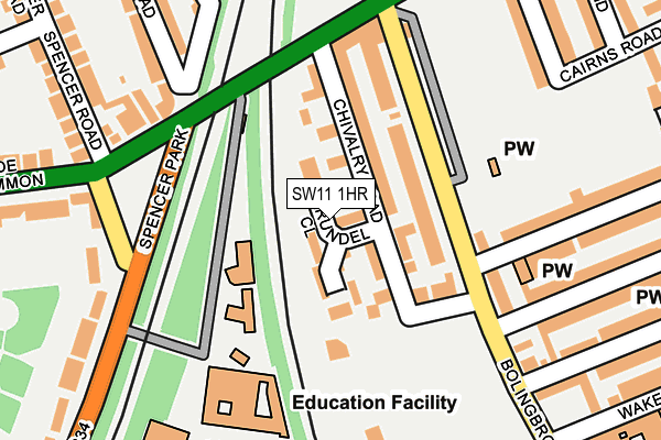SW11 1HR map - OS OpenMap – Local (Ordnance Survey)
