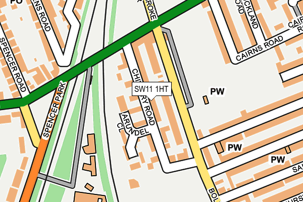 SW11 1HT map - OS OpenMap – Local (Ordnance Survey)