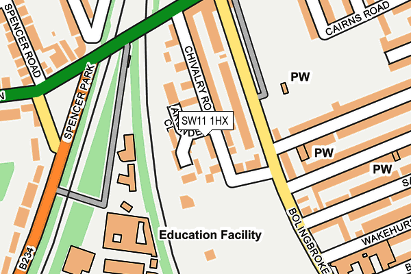 SW11 1HX map - OS OpenMap – Local (Ordnance Survey)