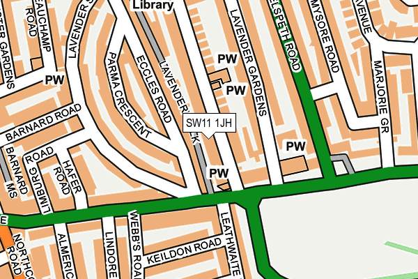 SW11 1JH map - OS OpenMap – Local (Ordnance Survey)