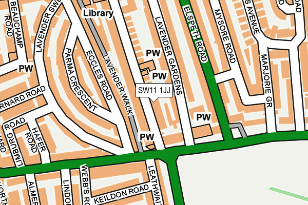 SW11 1JJ map - OS OpenMap – Local (Ordnance Survey)