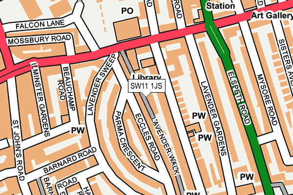 SW11 1JS map - OS OpenMap – Local (Ordnance Survey)