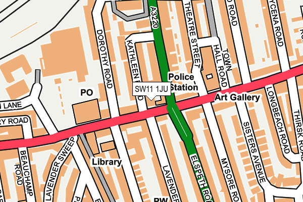 SW11 1JU map - OS OpenMap – Local (Ordnance Survey)