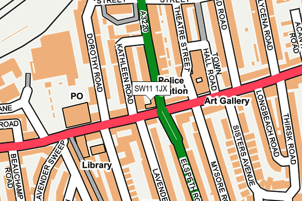 SW11 1JX map - OS OpenMap – Local (Ordnance Survey)