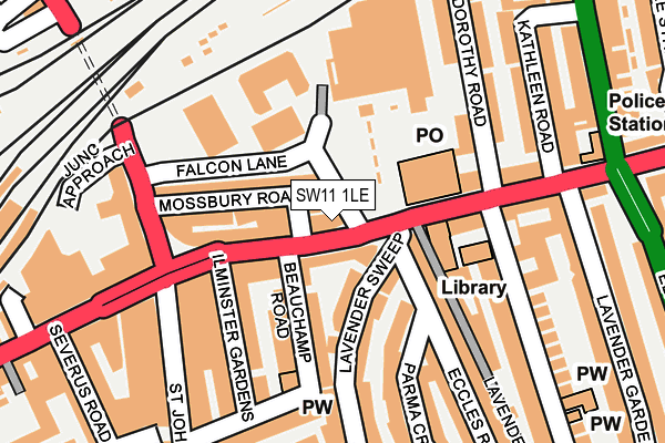 SW11 1LE map - OS OpenMap – Local (Ordnance Survey)