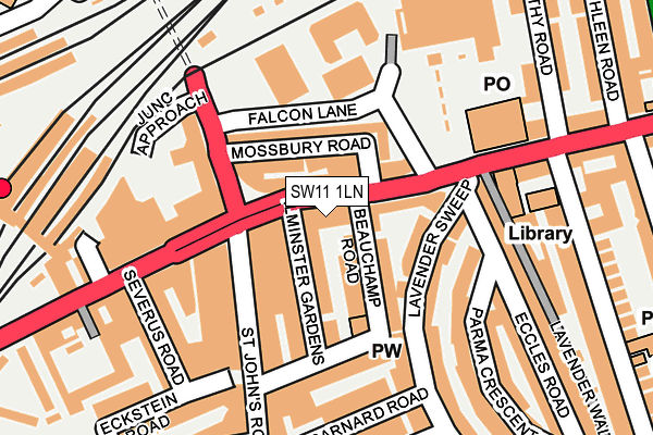 SW11 1LN map - OS OpenMap – Local (Ordnance Survey)