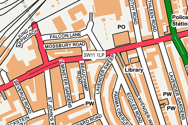 SW11 1LP map - OS OpenMap – Local (Ordnance Survey)