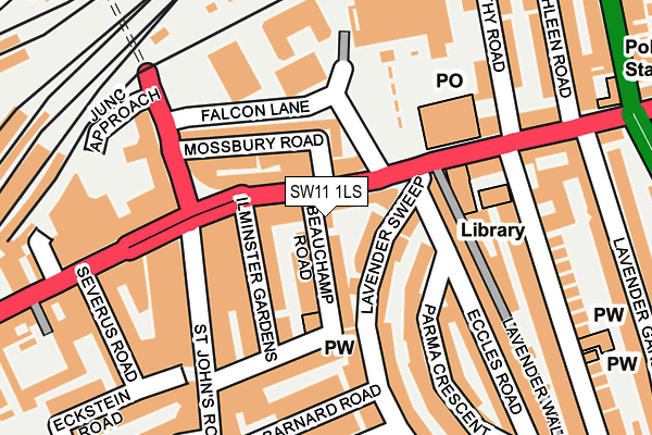 SW11 1LS map - OS OpenMap – Local (Ordnance Survey)