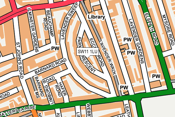 SW11 1LU map - OS OpenMap – Local (Ordnance Survey)