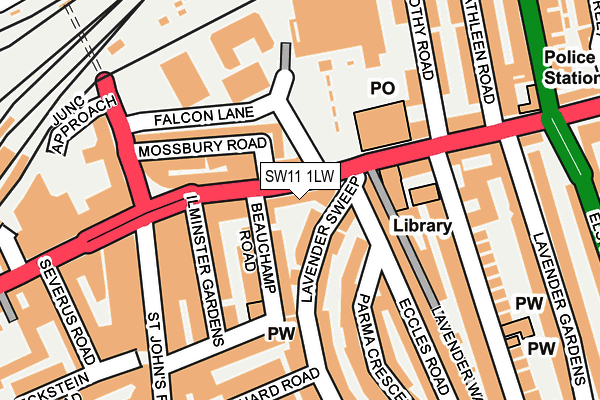 SW11 1LW map - OS OpenMap – Local (Ordnance Survey)