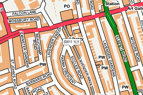 SW11 1LY map - OS OpenMap – Local (Ordnance Survey)