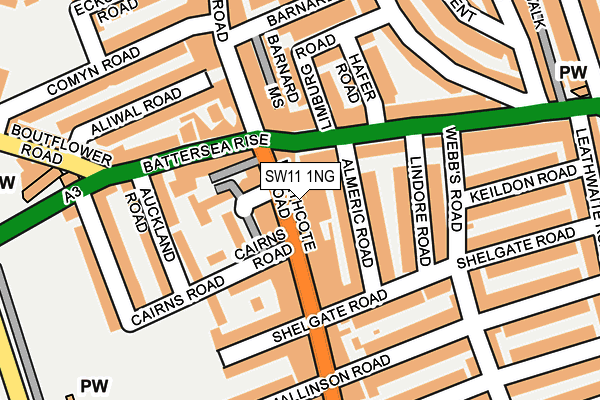 SW11 1NG map - OS OpenMap – Local (Ordnance Survey)