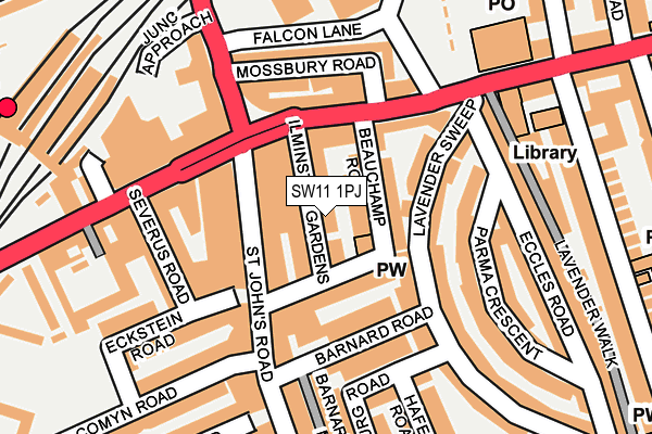 SW11 1PJ map - OS OpenMap – Local (Ordnance Survey)