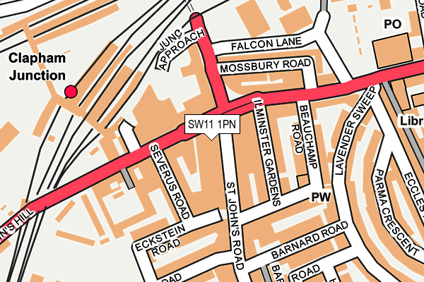 SW11 1PN map - OS OpenMap – Local (Ordnance Survey)