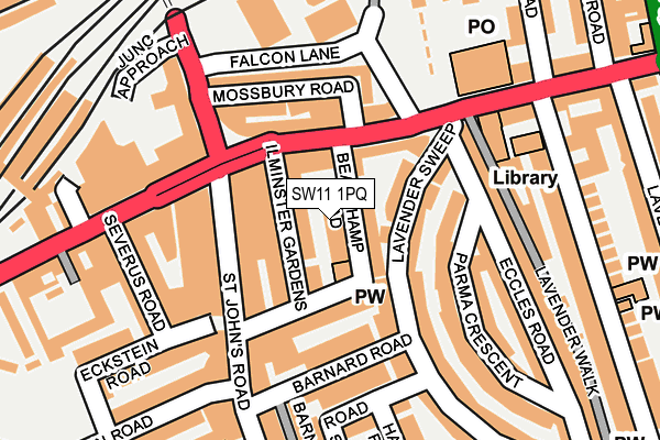 SW11 1PQ map - OS OpenMap – Local (Ordnance Survey)