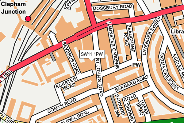 SW11 1PW map - OS OpenMap – Local (Ordnance Survey)