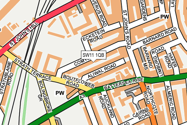 SW11 1QB map - OS OpenMap – Local (Ordnance Survey)