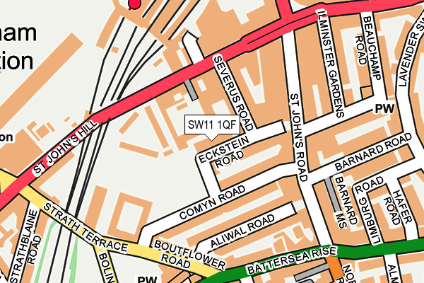 SW11 1QF map - OS OpenMap – Local (Ordnance Survey)