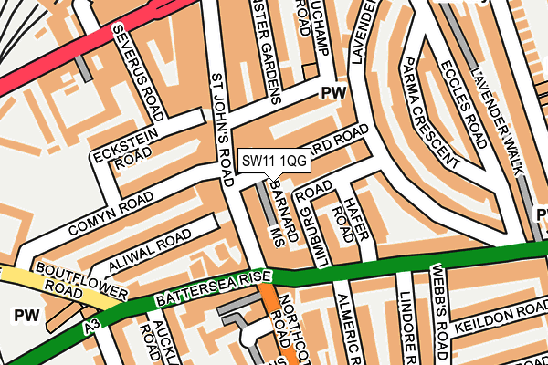 SW11 1QG map - OS OpenMap – Local (Ordnance Survey)