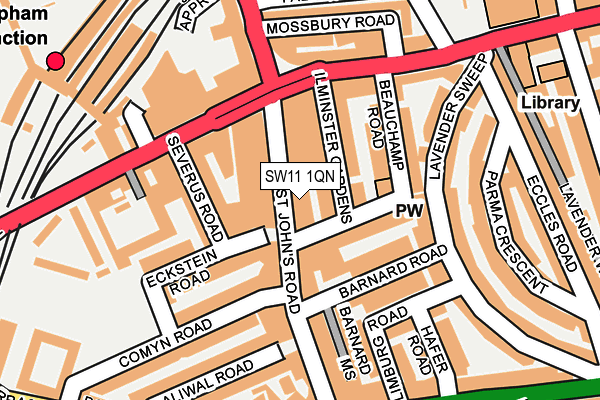 SW11 1QN map - OS OpenMap – Local (Ordnance Survey)