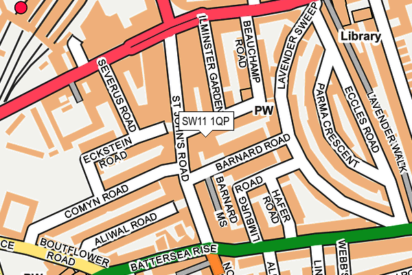 SW11 1QP map - OS OpenMap – Local (Ordnance Survey)