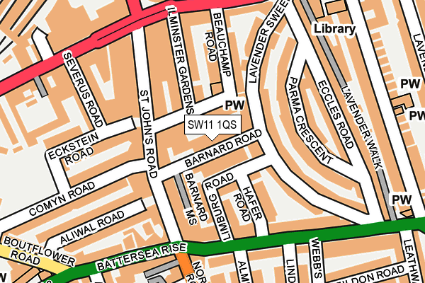 SW11 1QS map - OS OpenMap – Local (Ordnance Survey)