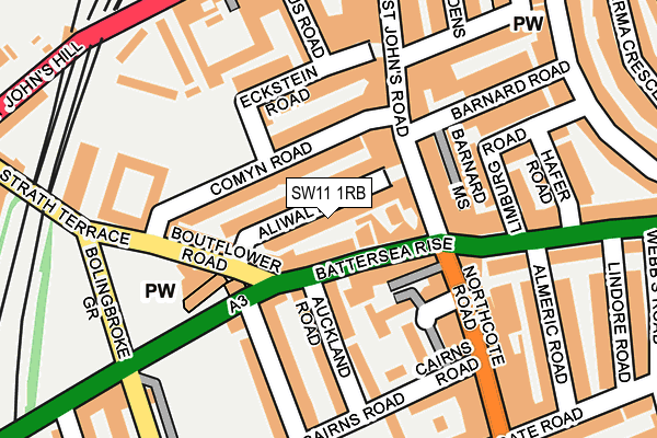 SW11 1RB map - OS OpenMap – Local (Ordnance Survey)