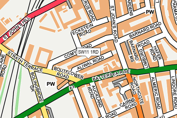 SW11 1RD map - OS OpenMap – Local (Ordnance Survey)