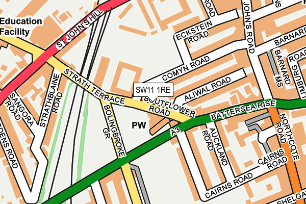 SW11 1RE map - OS OpenMap – Local (Ordnance Survey)
