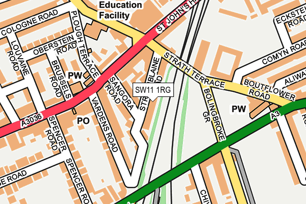 SW11 1RG map - OS OpenMap – Local (Ordnance Survey)