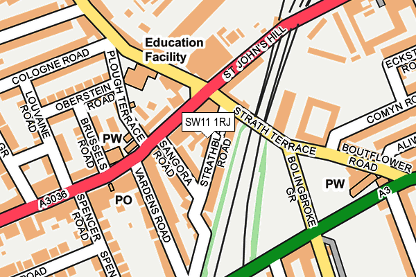 SW11 1RJ map - OS OpenMap – Local (Ordnance Survey)