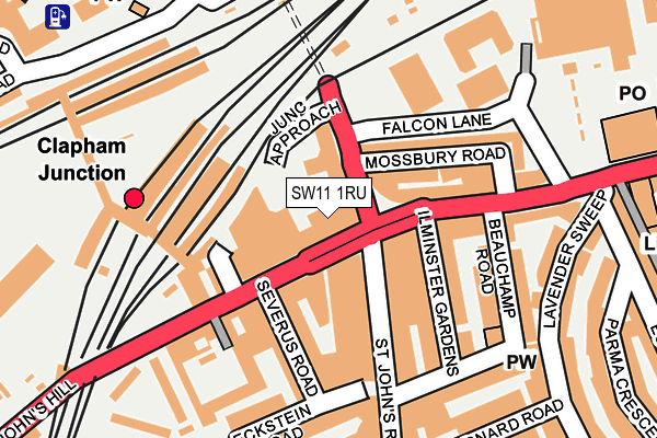 SW11 1RU map - OS OpenMap – Local (Ordnance Survey)