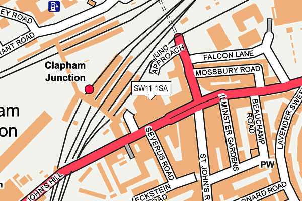 SW11 1SA map - OS OpenMap – Local (Ordnance Survey)