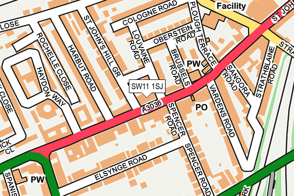 SW11 1SJ map - OS OpenMap – Local (Ordnance Survey)