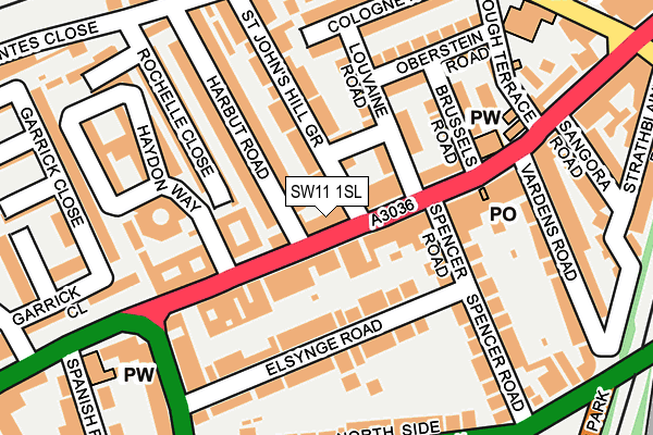 SW11 1SL map - OS OpenMap – Local (Ordnance Survey)